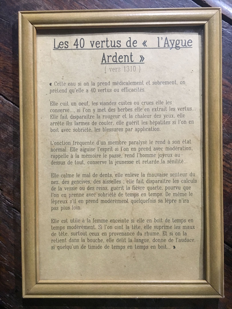 Les 40 vertus de l'Aygue Ardent